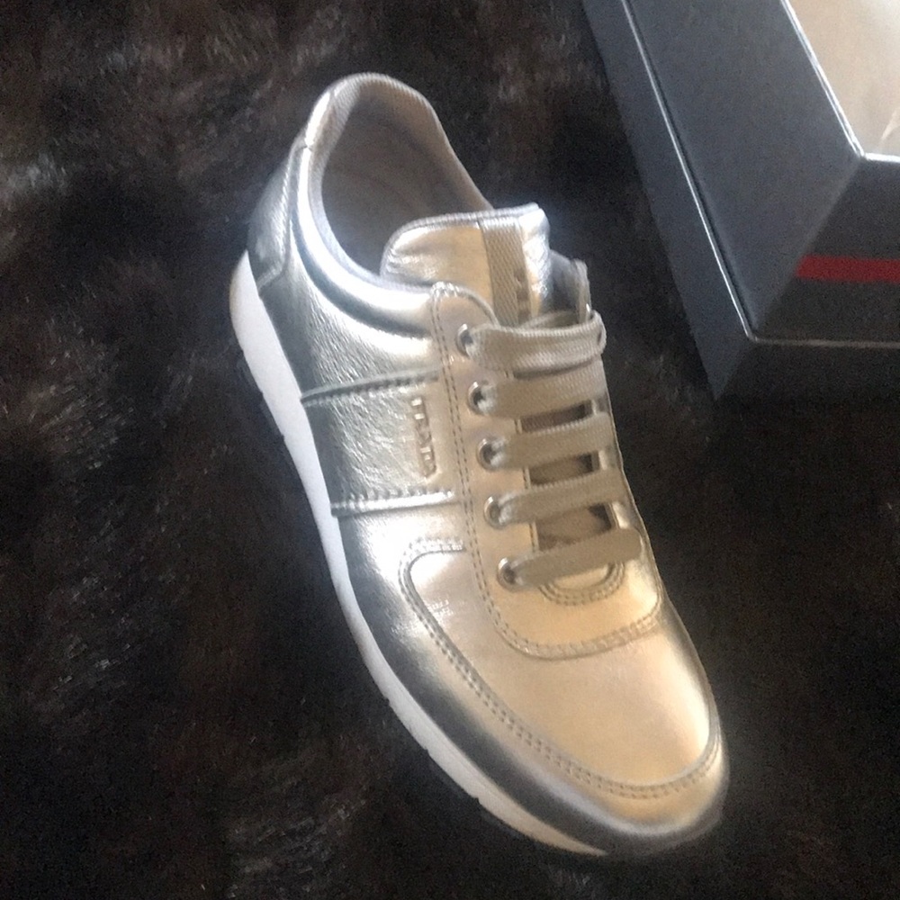 Prada Silver Sneakers